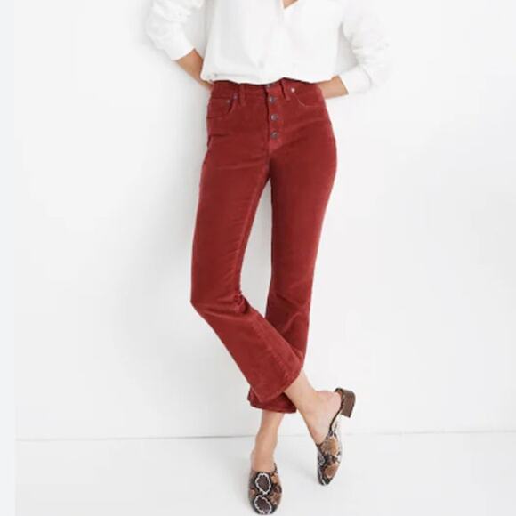 Madewell Cali Demi Boot Corduroy Jeans Button-Front Women's size 34 - Picture 1 of 7
